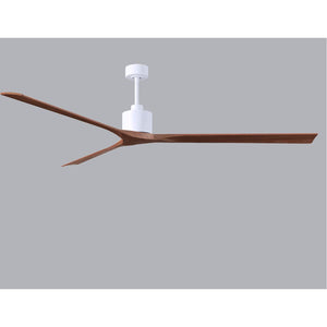 Matthews Fan NKXL-MWH-WA-90 Nan XL 6-speed ceiling fan in Matte White finish with 90” solid walnut tone wood blades
