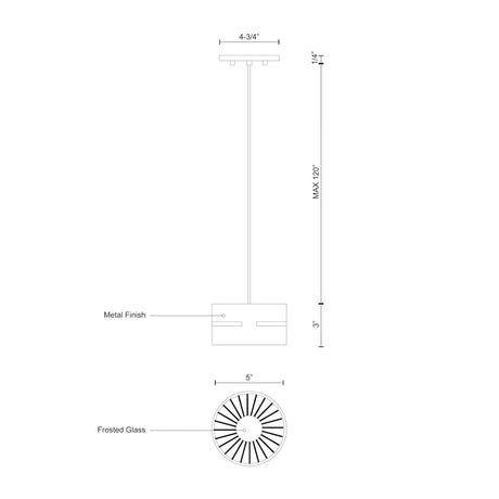 Kuzco PD6705-WH OXFORD 5" PD White 120V ELV LED 3000K 90CRI 19W