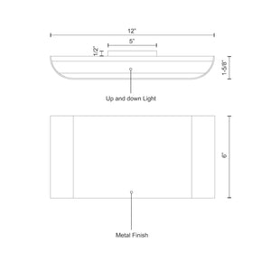 Kuzco EW27112-WH PLATEAU 12" EW White 120V TRIAC/ELV LED 3000K 90CRI 13W