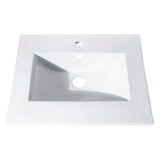 25 in. Vitreous China Top with Integrated Bowl (Single Hole)