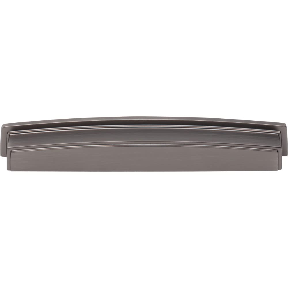 Jeffrey Alexander 141-192BNBDL 192 mm Center Brushed Pewter Square-to-Center Square Renzo Cabinet Cup Pull