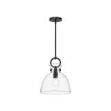 Alora PD411811MBCL WALDO 11" PENDANT MATTE BLACK CLEAR GLASS
 E26 60W