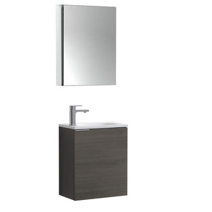 Fresca FVN8003GO Fresca Valencia 20" Gray Oak Wall Hung Modern Bathroom Vanity w/ Medicine Cabinet