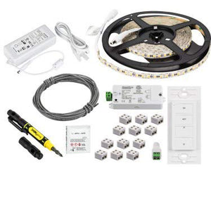 Task Lighting L-RK1Z1A-16-40 16 ft 120 Lumens Per Foot Radiance Uno Wireless Controller Tape Light Kit, 1 Zone 1 Area, 4000K Cool White