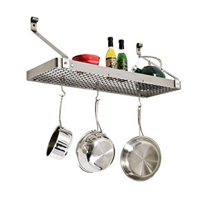 Enclume PR8A-30 SS 30" Deep Bookshelf Rack w/ 12 Hooks SS