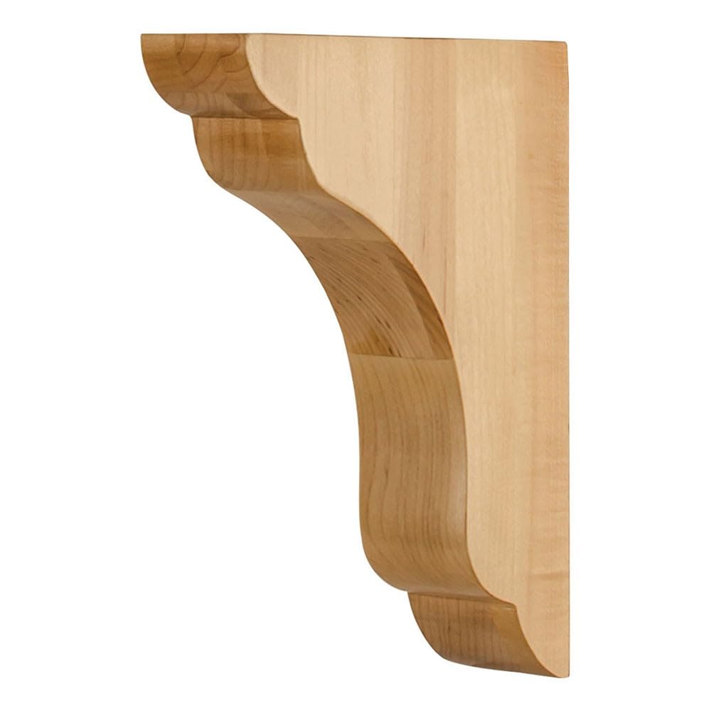 Hardware Resources COR46-ALD 1-3/4" W x 6" D x 8" H Alder Scalloped End Corbel