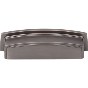 Jeffrey Alexander 141-96BNBDL 96 mm Center Brushed Pewter Square-to-Center Square Renzo Cabinet Cup Pull