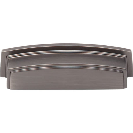 Jeffrey Alexander 141-96BNBDL 96 mm Center Brushed Pewter Square-to-Center Square Renzo Cabinet Cup Pull