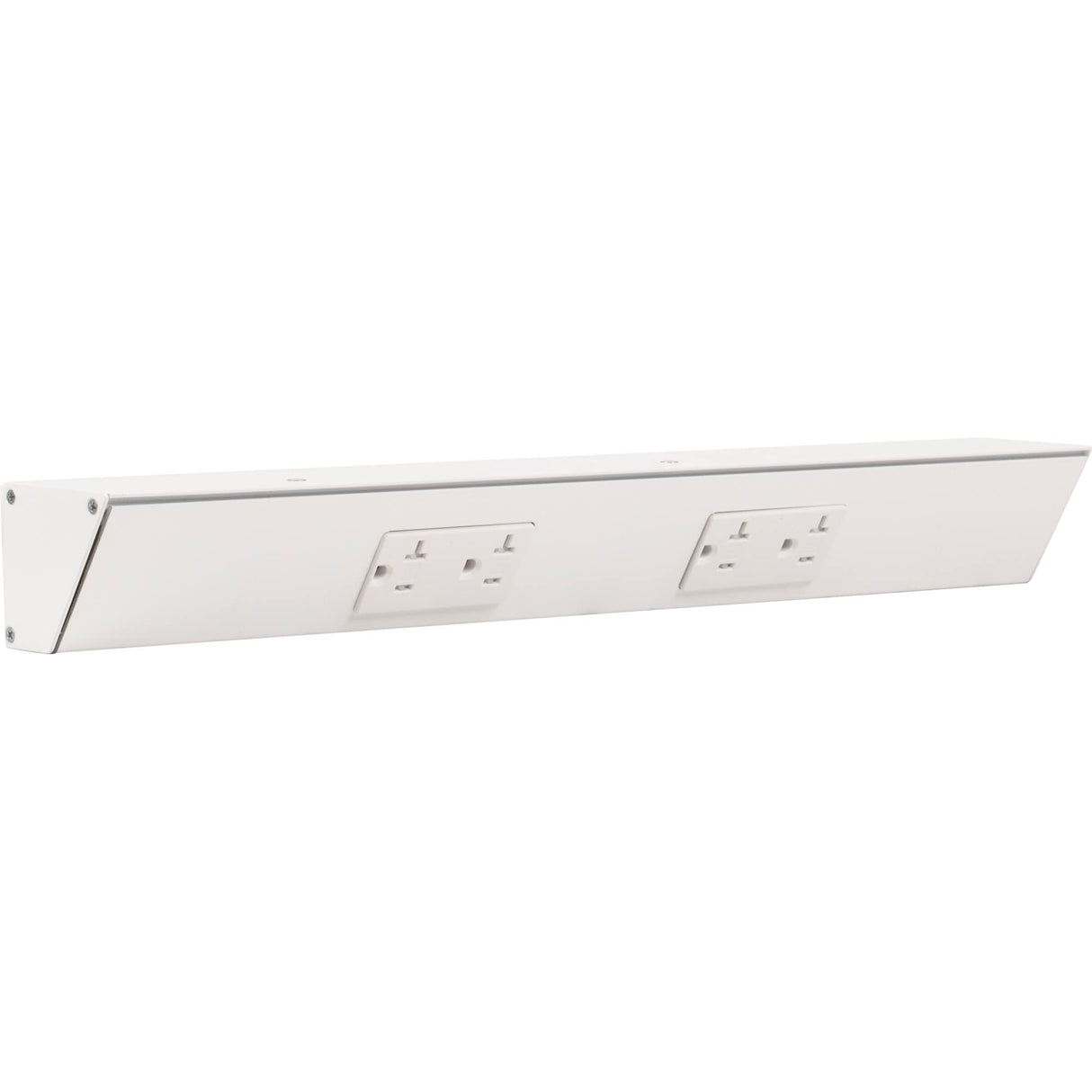 Task Lighting TR18-2WD-P-WT 18" TR Series Angle Power Strip, White Finish, White Receptacles