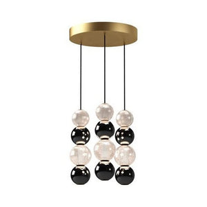 Kuzco MP321803NB ONYX 3 HEAD 15" MULTI-PENDANT NATURAL BRASS 144" WIRE 120V TRIAC/ELV LED 3000K 90CRI 28W
