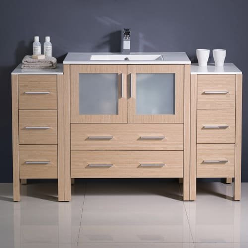 Fresca FCB62-123012ES-I Fresca Torino 54" Espresso Modern Bathroom Cabinets w/ Integrated Sink