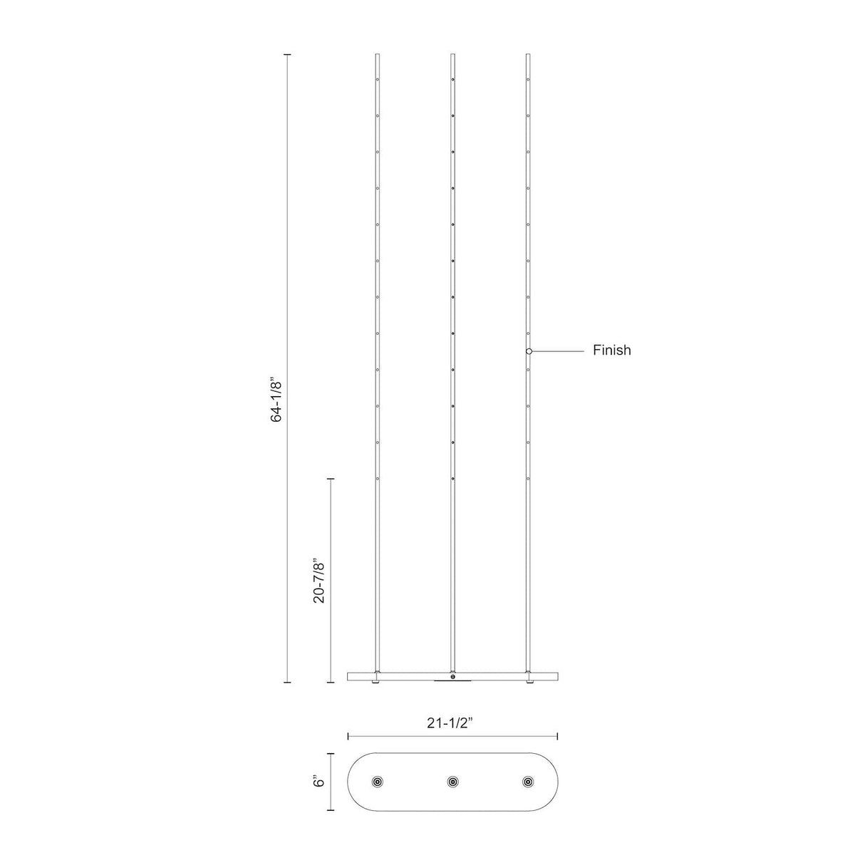 Kuzco FL46948-WH REEDS 48" FL White 120V Touch dimmer LED 3000K 90CRI 20W