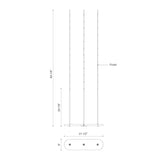 Kuzco FL46948-WH REEDS 48" FL White 120V Touch dimmer LED 3000K 90CRI 20W