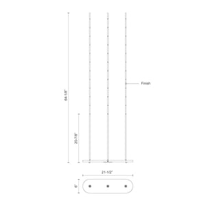 Kuzco FL46948-WH REEDS 48" FL White 120V Touch dimmer LED 3000K 90CRI 20W