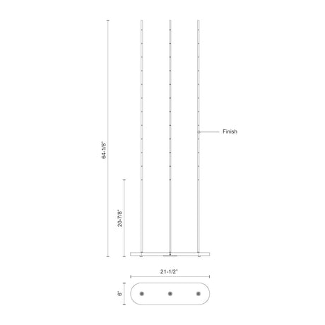 Kuzco FL46948-WH REEDS 48" FL White 120V Touch dimmer LED 3000K 90CRI 20W