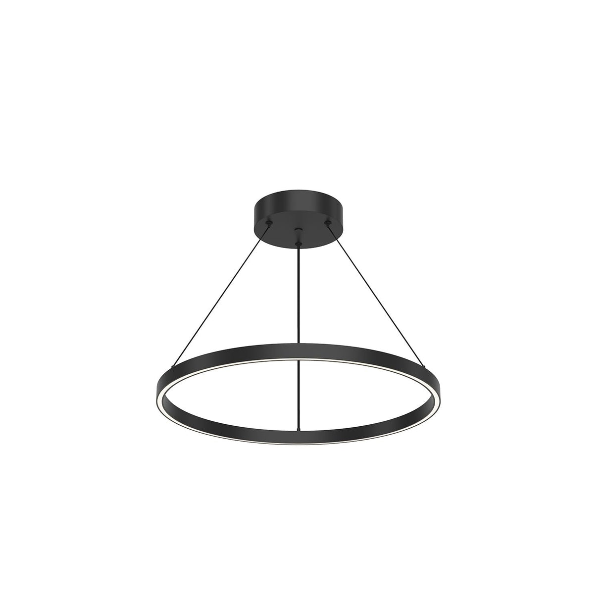 Kuzco PD87724-BK Cerchio 24" Pendant BK Aluminum Extrusion Up Down Duo Canopy 930 TRIAC 120 65W