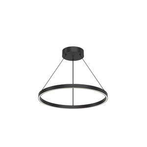 Kuzco PD87724-BK Cerchio 24" Pendant BK Aluminum Extrusion Up Down Duo Canopy 930 TRIAC 120 65W
