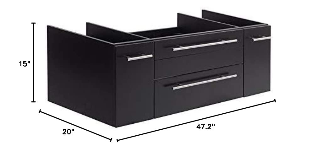 Fresca FCB6148ES-UNS Fresca Lucera 48" Espresso Wall Hung Undermount Sink Modern Bathroom Cabinet