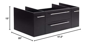 Fresca FCB6148ES-UNS Fresca Lucera 48" Espresso Wall Hung Undermount Sink Modern Bathroom Cabinet