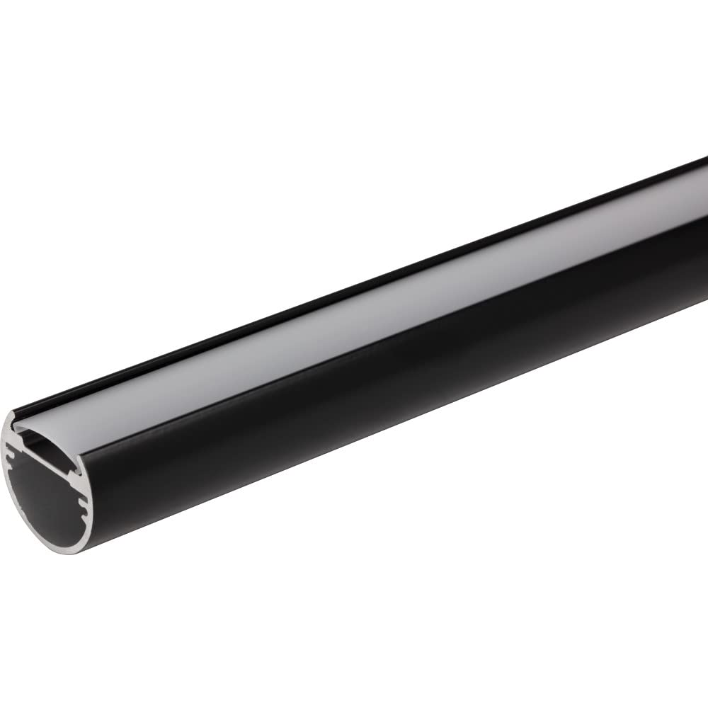 Task Lighting L-0LC-FR-48-BK 48" Lighted Closet Rod Aluminum Profile, Frosted Lens, Black