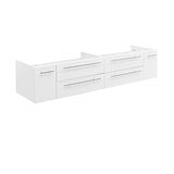 Fresca FCB6172WH-UNS Fresca Lucera 72" White Wall Hung Double Undermount Sink Modern Bathroom Cabinet