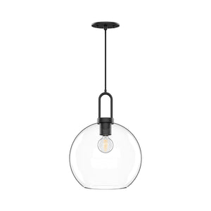 Alora PD601710MBCL SOJI 10" PD MATTE BLACK CLEAR GLASS CORD 72 1X60W E26