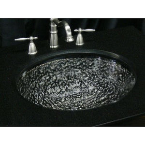JSG Oceana Pebble Crystal Reflections Glass Drop‑In/Undermount Oval Sink (Showroom Display for Sale)