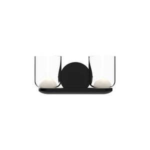 Kuzco VL52512-BK/CL CEDAR 12" VANITY TEXTURED BLACK CLEAR GLASS 120V ELV LED 3000K 90CRI 11W