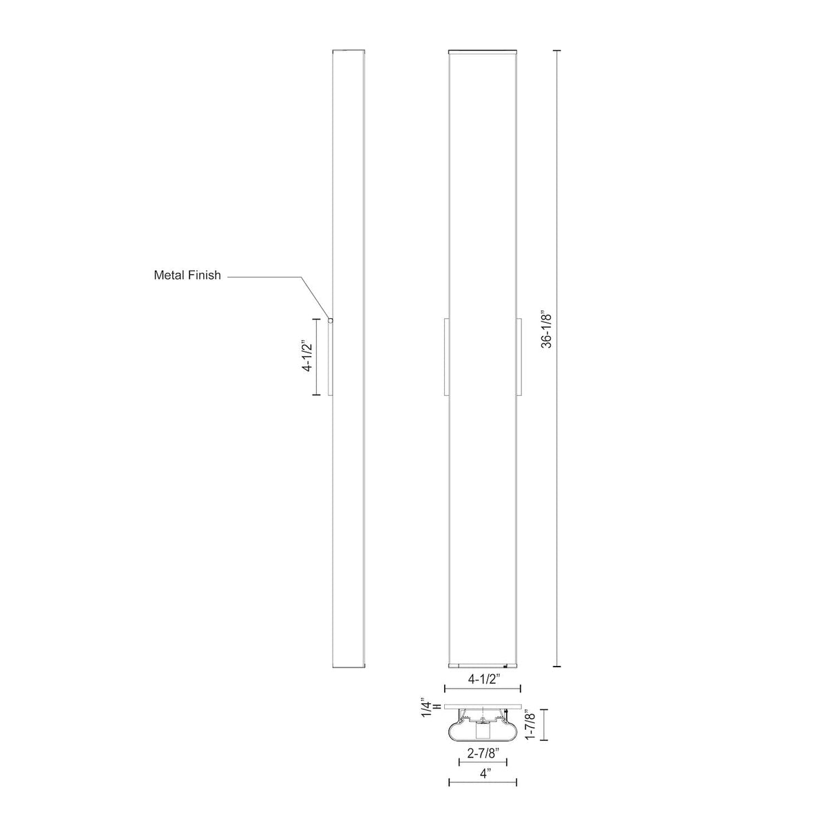 Kuzco VL60236-CH FERGUSON 36" VL Chrome 120V ELV LED 3000K 90CRI 46W