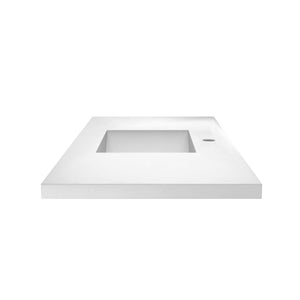 Palomar Vanity Top with Integral Bathroom Sink in Pearl Finish (Single faucet hole)