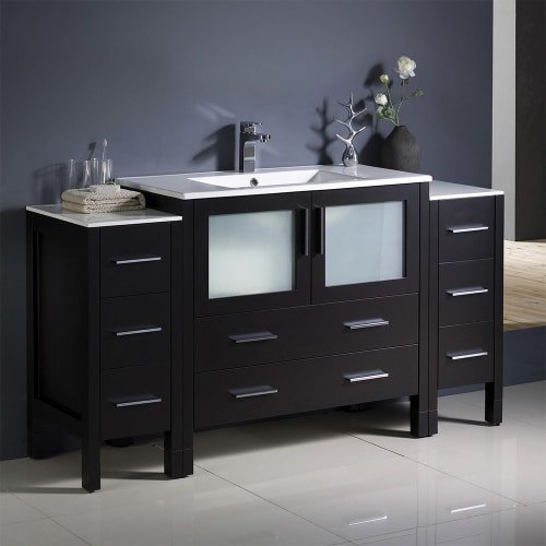 Fresca FCB62-123612GO-I Fresca Torino 60" Gray Oak Modern Bathroom Cabinets w/ Integrated Sink