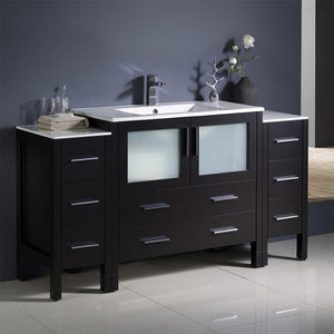 Fresca FCB62-123612GO-I Fresca Torino 60" Gray Oak Modern Bathroom Cabinets w/ Integrated Sink