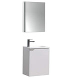 Fresca FVN8003WH Fresca Valencia 20" Glossy White Wall Hung Modern Bathroom Vanity w/ Medicine Cabinet