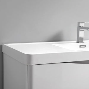 Fresca FCB9048RW-D-I Fresca Tuscany 48" Rosewood Wall Hung Modern Bathroom Cabinet w/ Integrated Double Sink