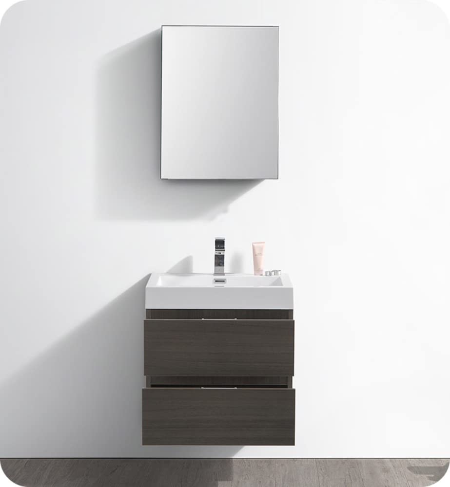 Fresca FCB8324GO Fresca Valencia 24" Gray Oak Wall Hung Modern Bathroom Cabinet