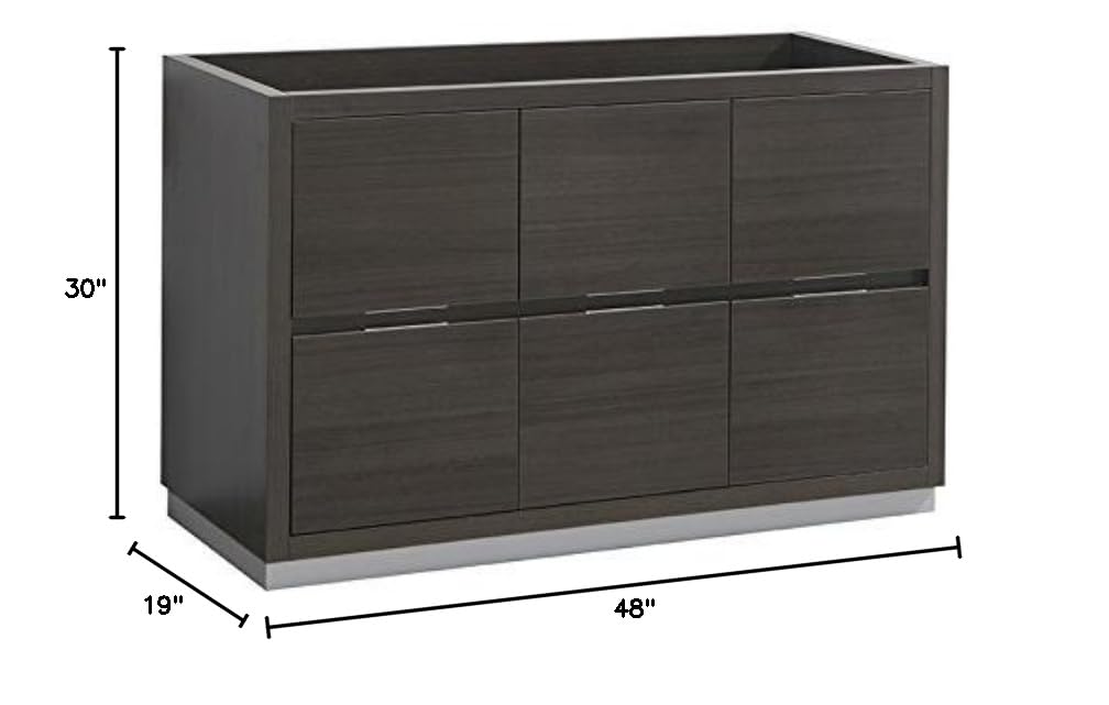 Fresca FCB8448GO-D Fresca Valencia 48" Gray Oak Free Standing Double Sink Modern Bathroom Cabinet