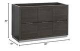 Fresca FCB8448GO-D Fresca Valencia 48" Gray Oak Free Standing Double Sink Modern Bathroom Cabinet