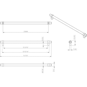 Jeffrey Alexander 5319MBSN 319 mm Center-to-Center Matte Black with Satin Nickel Key Grande Cabinet Bar Pull