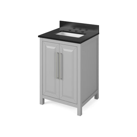 Jeffrey Alexander VKITCAD24GRBGR 24" Grey Cade Vanity, Black Granite Vanity Top, undermount rectangle bowl