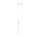 Kuzco FL70355-BK GRAMERCY 3 Head FL Black 120V Touch dimmer LED 3000K 90CRI 40W