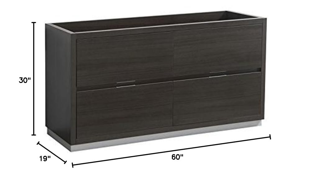 Fresca FCB8460GO-D Fresca Valencia 60" Gray Oak Free Standing Double Sink Modern Bathroom Cabinet