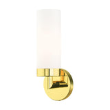Livex Lighting Aero 11 3/4" High Polished Brass and White Glass Wall Sconce