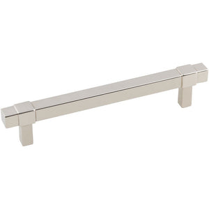 Jeffrey Alexander 293-128NI 128 mm Center-to-Center Polished Nickel Square Zane Cabinet Pull