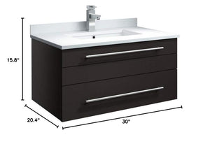 Fresca FCB6130ES-UNS-CWH-U Espresso Wall Bathroom Cabinet