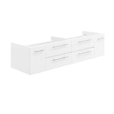 Fresca FCB6160WH-UNS-D Fresca Lucera 60" White Wall Hung Double Undermount Sink Modern Bathroom Cabinet