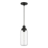 Oakhurst 1 Light Mini Pendant in Black with Brushed Nickel Accent (40614-04)