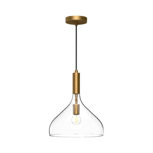Alora PD532312AGCL BELLEVIEW 12" PD AGED BRASS CLEAR GLASS CORD 72 1X60W E26