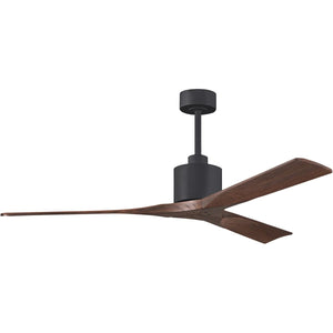 Matthews Fan NK-BK-WA-60 Nan 6-speed ceiling fan in Matte Black finish with 60” solid walnut tone wood blades
