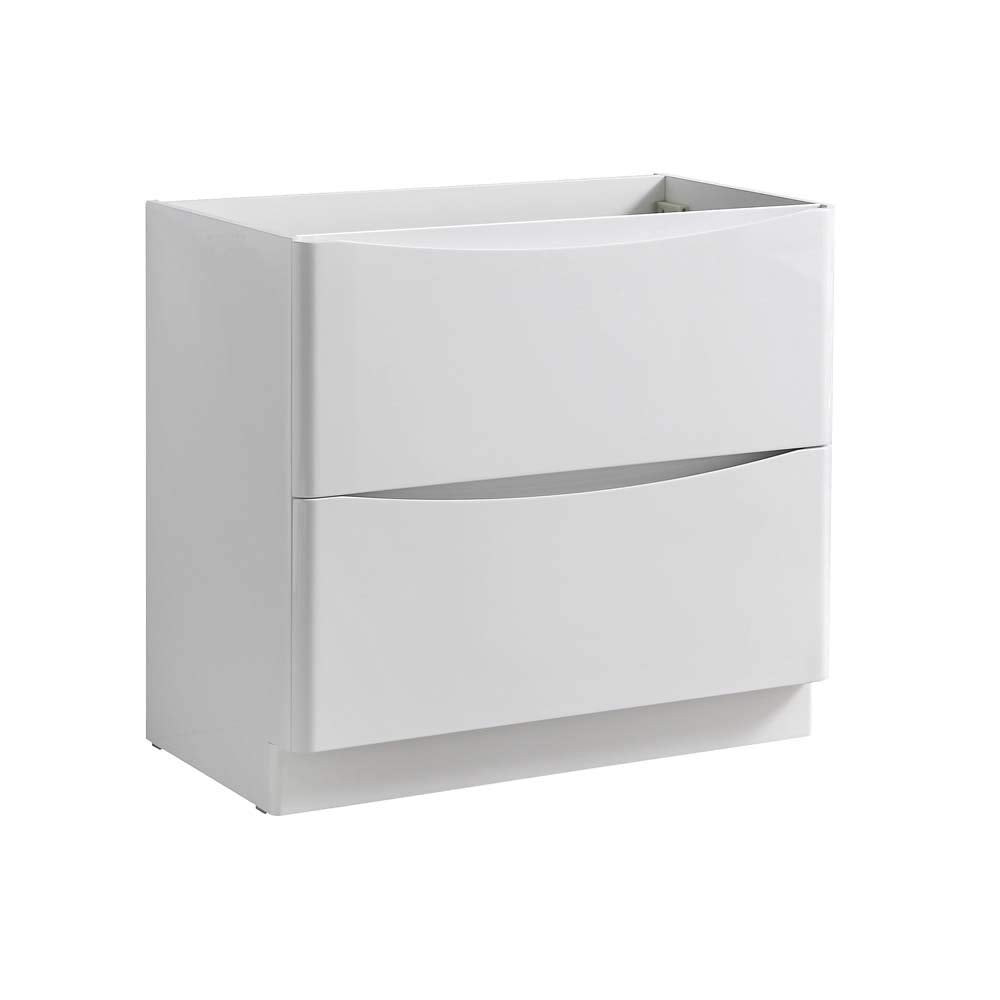 Fresca FCB9136WH Fresca Tuscany 36" Glossy White Free Standing Modern Bathroom Cabinet