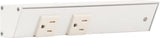 Task Lighting APT9-2W-P-WT-R 9" APT Series Slim Angle Power Strip, Right Entry, White Finish, White Receptacles